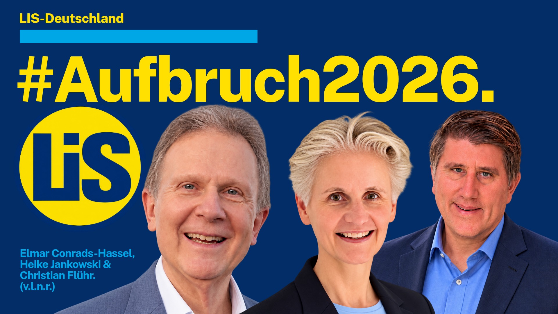 Der Bundesvorsitzende Elmar Conrads-Hassel mit den beiden neu gewählten Präsidiumsmitgliedern Heike Jankowski (Stellv. Bundesvorsitzende) und Christian Flühr (GEneralsekretär).